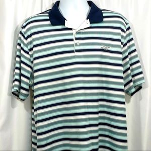 Greg Norman Striped Player Golf Polo Dri Fit XL